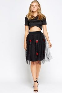 wine-printed-puffy-elasticated-skirt-black-36024-11-1